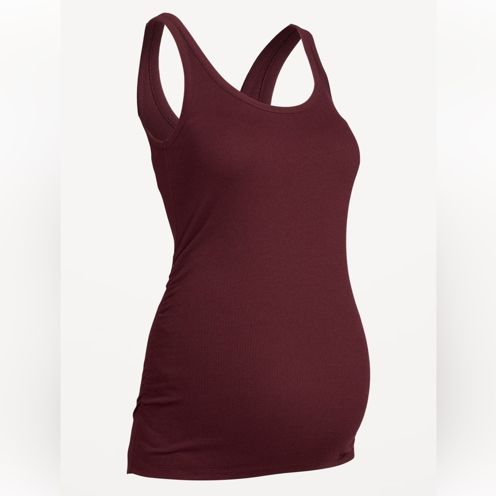 NEW (NWT) Old Navy Burgundy Maternity Ribbed, Fitted Tank Top | Size Small